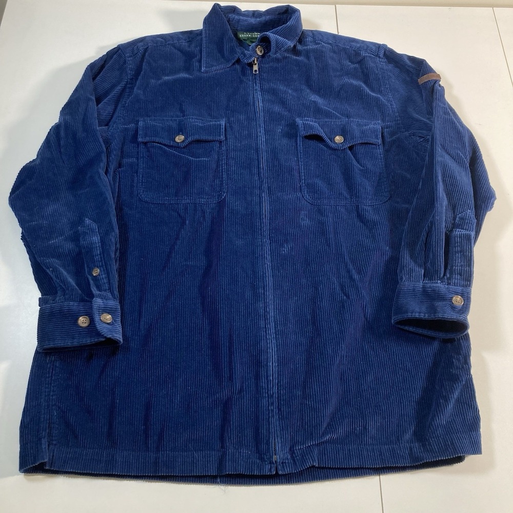 Lauren Ralph Lauren Women's Corduroy Jacket Blue Medium Chore Barn Field Coat